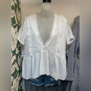 Deep V Blouse